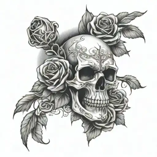 Full Arm Sleeve Skull And Roses