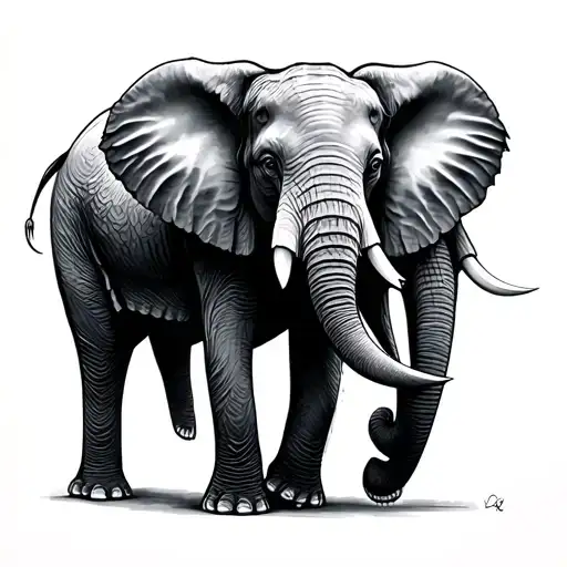 Minimalist Elephant Trio Fine Line