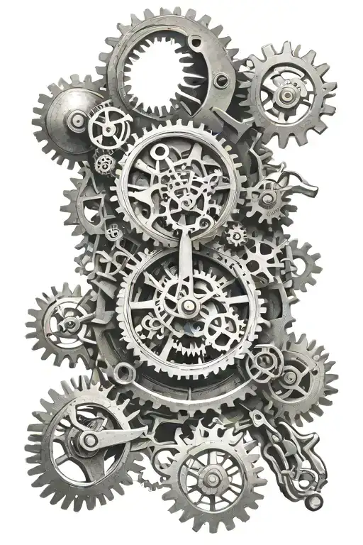 Timepiece Intricately Designed Mechanical Gear