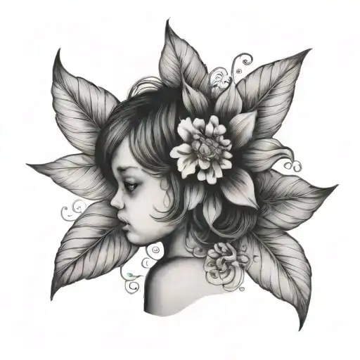 Little Girl Flower Head