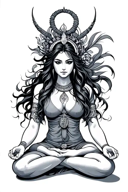 Female Warrior Meditating