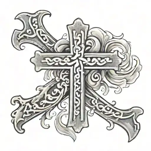 A Cross With The Love Kanji And My Grandpa And Grandma