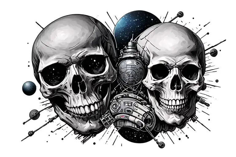 Space And Skulls And Universe And Cyberpunk