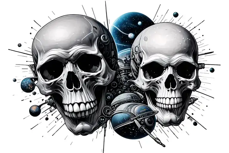 Space And Skulls And Universe And Cyberpunk