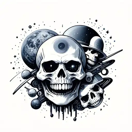 Small Skulls And Universe And Space And Cyberpunk