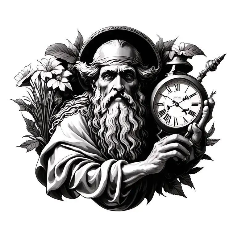 Father Time With A Field