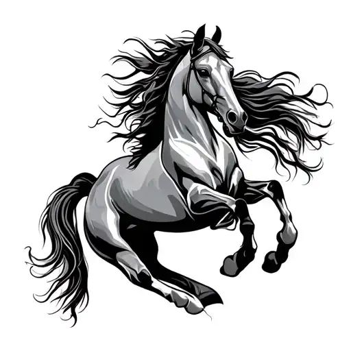 Horse Jumping Over Heart Shape