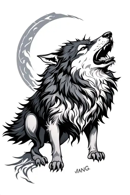 Mythical Wolf Howling