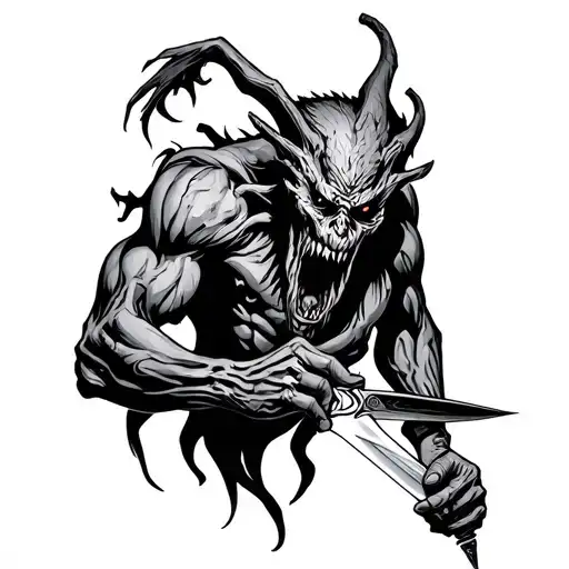 Demon Getting Stabbed