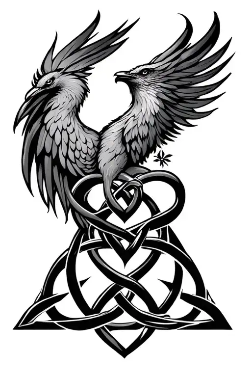 Phoenix Heart Triangle Celtic Knot
