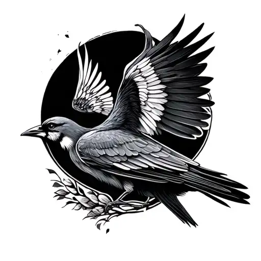 Realistic Line Work Phenoix Rising Bird