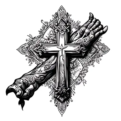 Christian Cross Forarm Tatoo Design