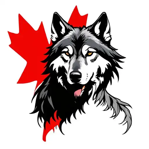 Canadian Flag Norse Dna Capricorn Wolf