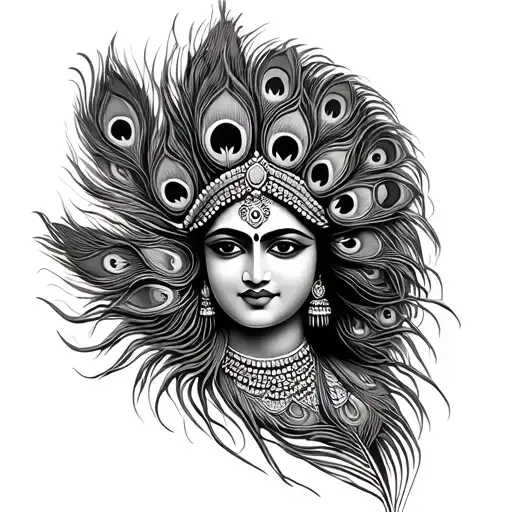 Murugan Spare With Peacock Feather Intertwined