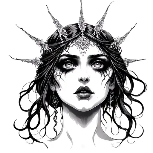 Dark Creepy Goddess Anxiety