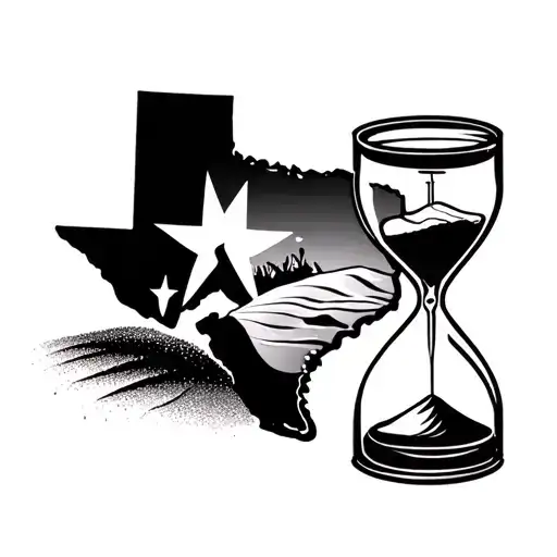 Hour Glass With Sand With Nevada Texas And California