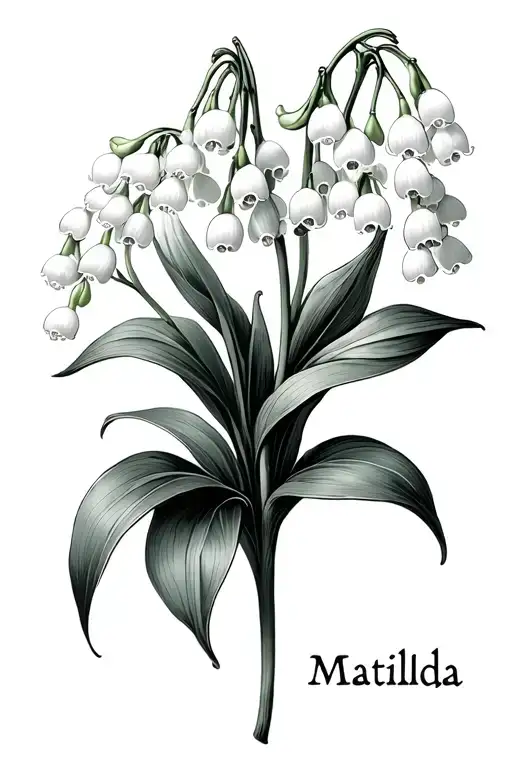 Lily Of The Valley With 'Matilda' As Stem Growing