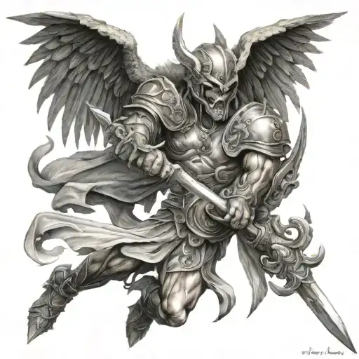 A Warrior Angel Battling A Disease Demon