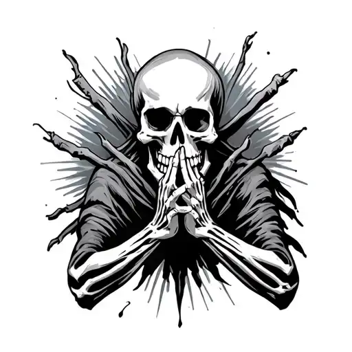 Dark Gothic Skeleton Praying