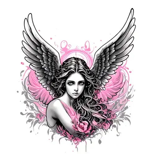 Angel Wings Pink All Over The Arm