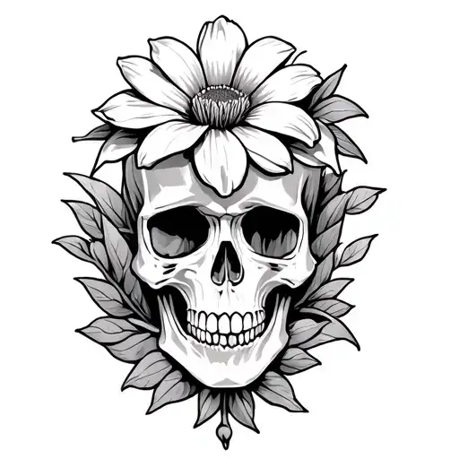 Skull And Flower