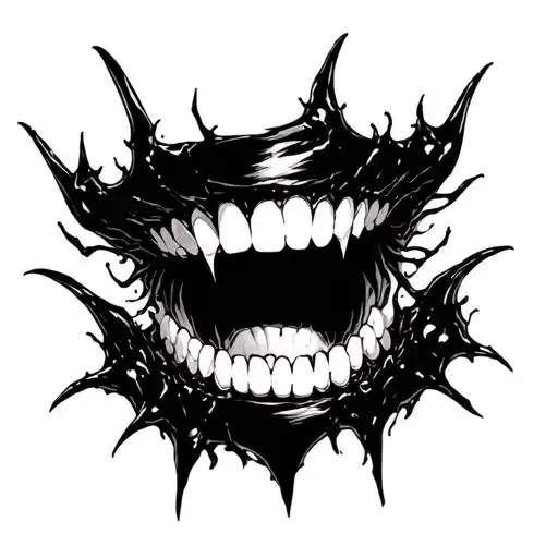 Symbiote Themed Goth Print On Teeth