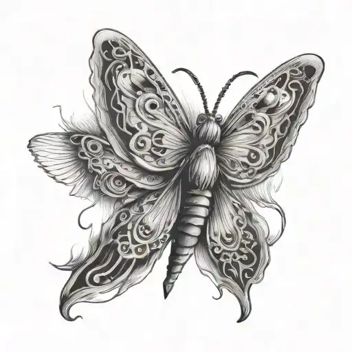 Moth Flying To Flame