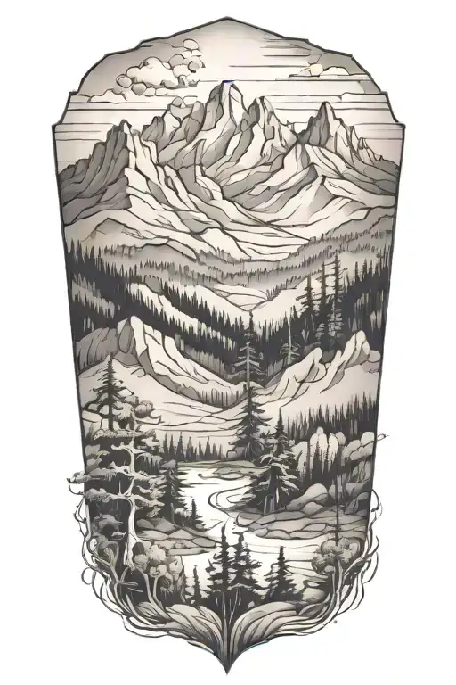 Forest And Mountains Panorama