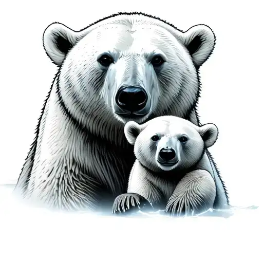 Polar Bear Father Son