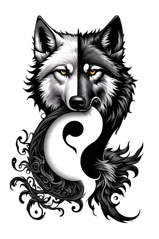 Dual Irish Wolf Yin Yang
