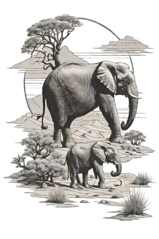 Elephant Desert Landscape