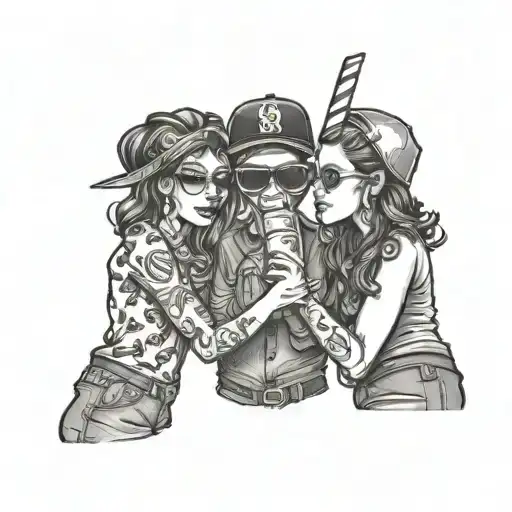 Friendship Of 3 Drinking