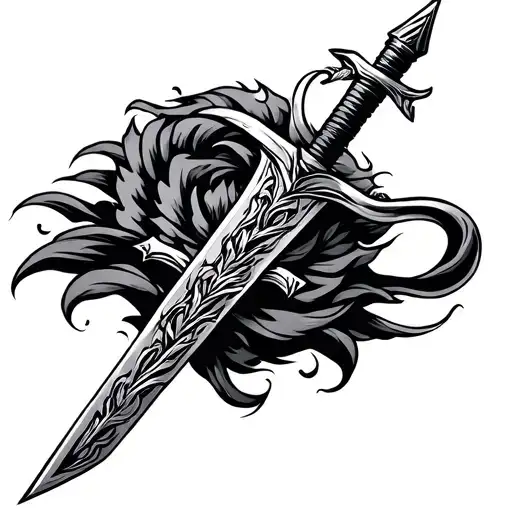 Sword Tattoo Design Combining