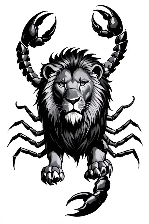 Lion With Scorpion Surrounded