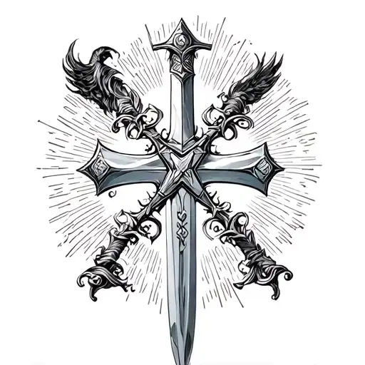 Loraine Cross With Sword Representing The Resistance And Notion Ultima Ratio Regm