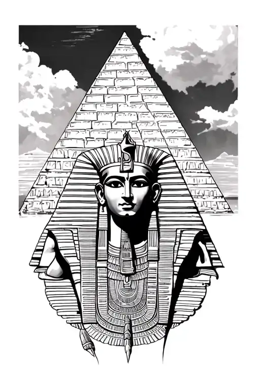 Egyption Pyramid In Front Of Ra Egyptian God