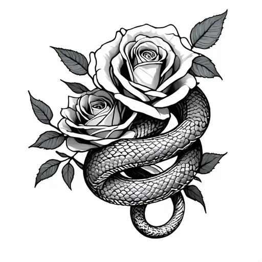Roses And Snake Wrapped