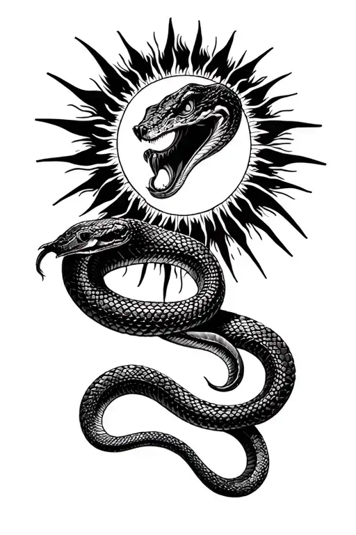 Snake And Sun Rising