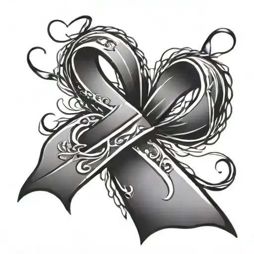 Cancer Ribbon Heart Shaped Like