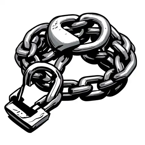 Broken Chain Links With Lock Wrist Band