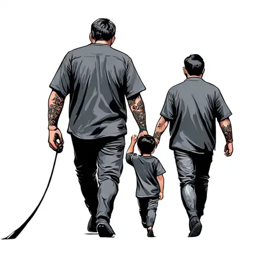 Father And Son Walking