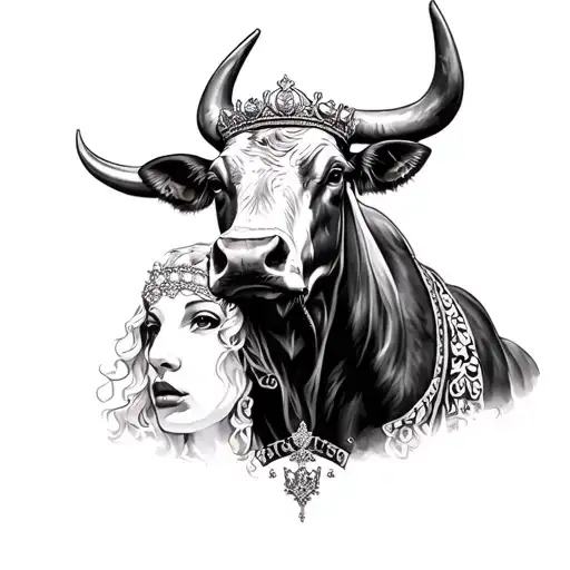 Queen Meave Of Ireland And The Bull