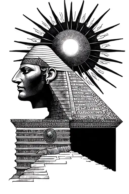Egyption Pyramid And Sun God
