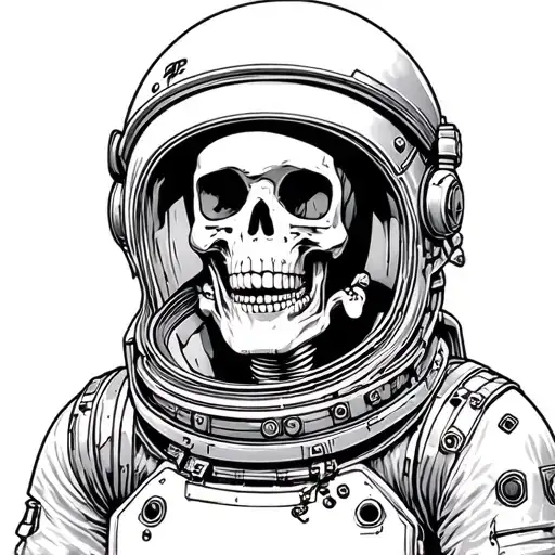 Skeleton Inside A Torn Space Suit