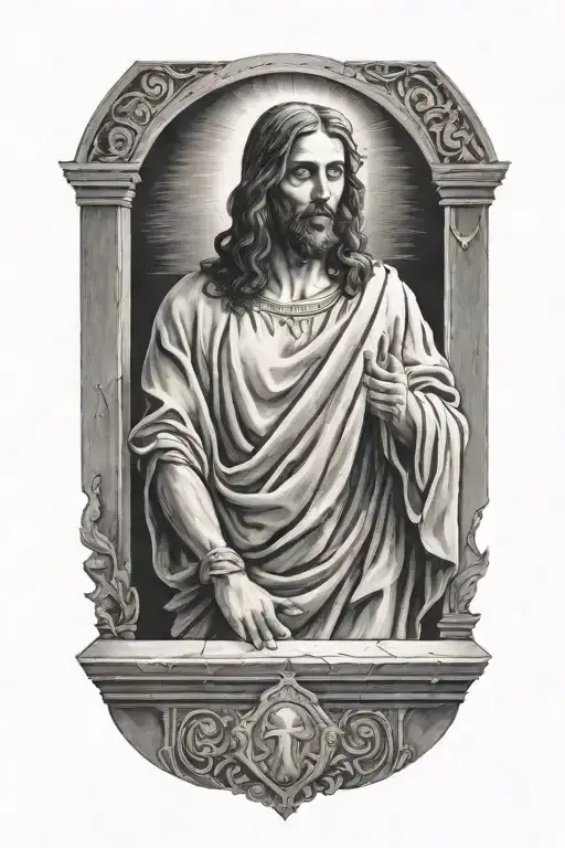 Jesus Looking Out Tomb