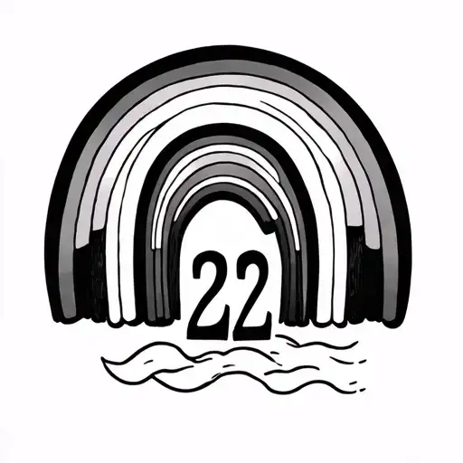 Rainbow With Number 22 Below