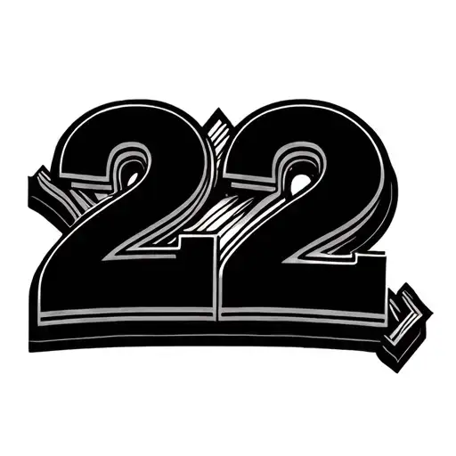 Rainbow Individual Lines With Number 22 Below