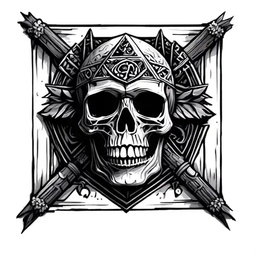 Pyramid Skull Square
