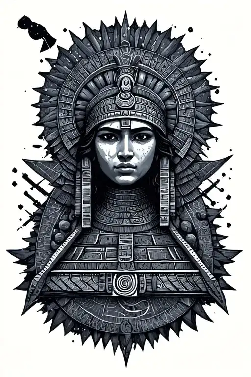 Aztec Structure With Constellations Forming