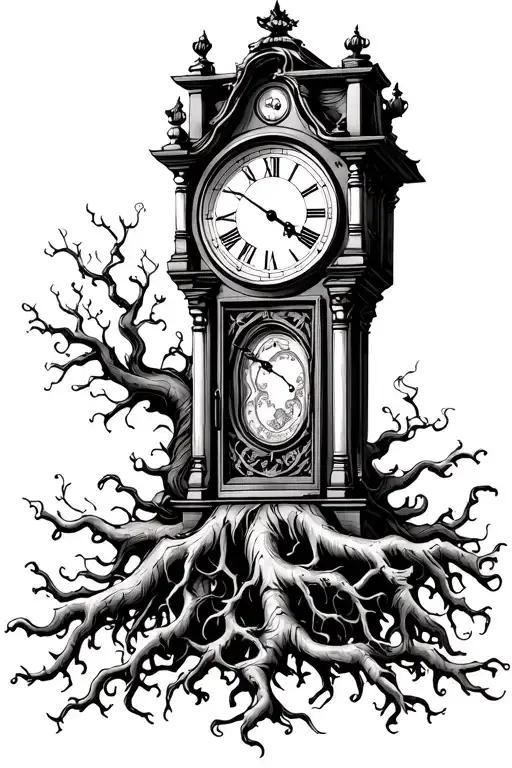 Grandfather Clock Long Roots At The Base